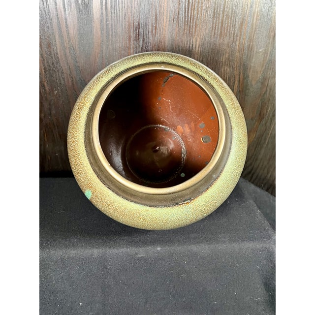 Vintage MCM Ceramic Art Vase With Speckled Glaze For Sale - Image 9 of 10