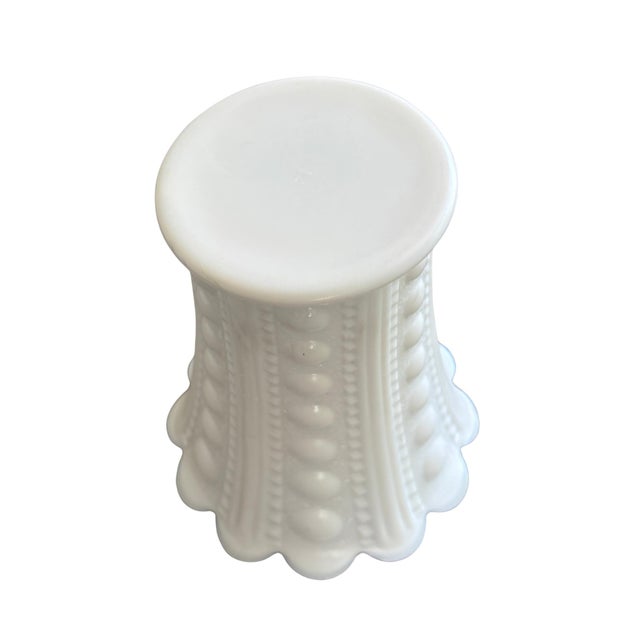 McGee Zipper and Button Milk Glass Vase For Sale - Image 4 of 6
