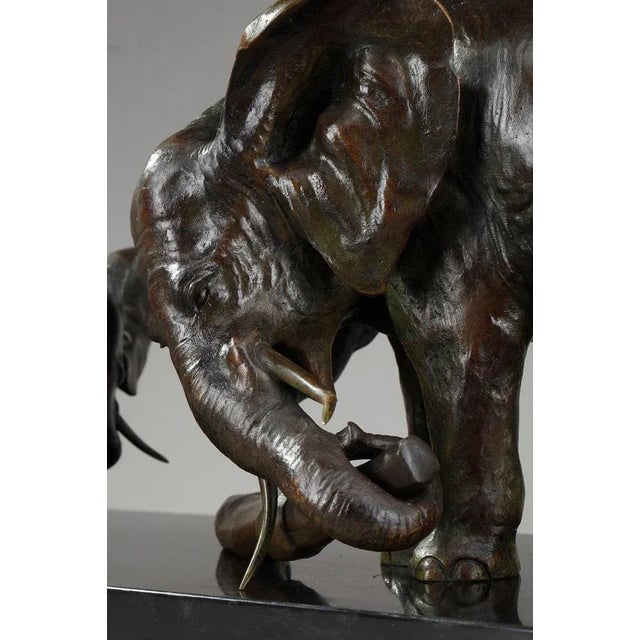 Art Deco Elephant with Baby Elephants by Ulisse Caputo For Sale - Image 15 of 16