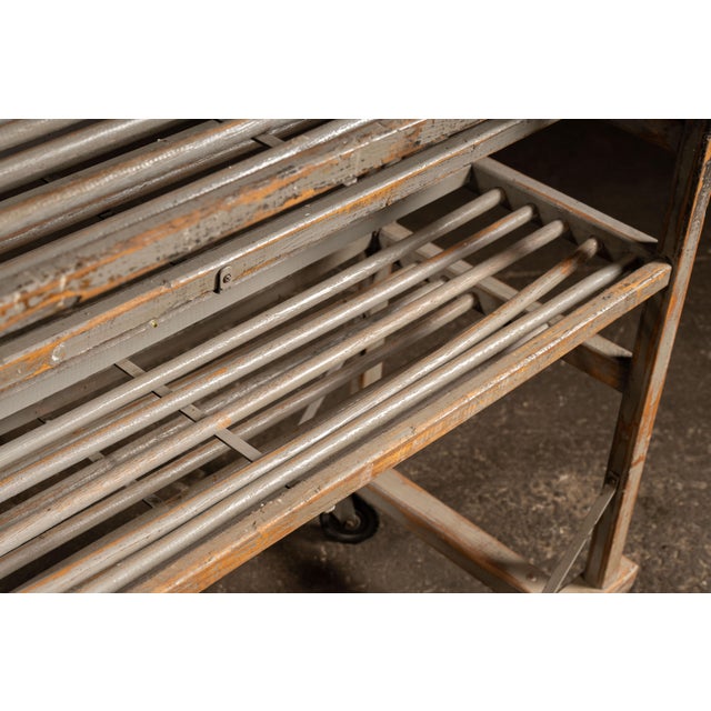 Early 20th Century Industrial Wood Rolling Drying Rack With Steel Hardware For Sale In Chicago - Image 6 of 9