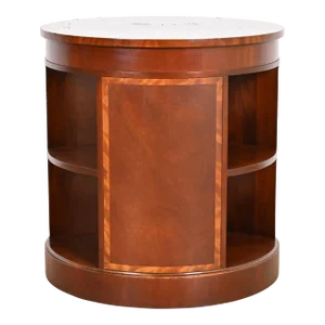 Baker Furniture Empire Banded Mahogany Drum Table