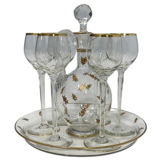 French Crystal Liquer Set, 1900s, Set of 8 For Sale