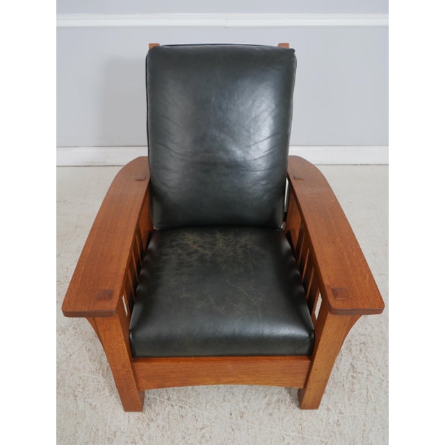Age: C.2006 Details: Finish no.35 Quality Dark Green Leather High Quality Construction Arts & Crafts Stool Adjustable...