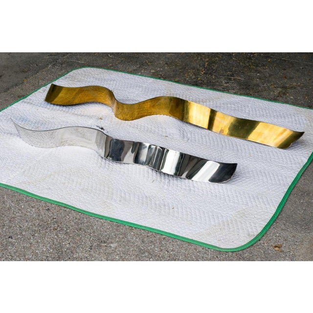 1980s Silas Seandel 68" Ribbon Wall Sculptures, Signed 1980 For Sale - Image 5 of 11