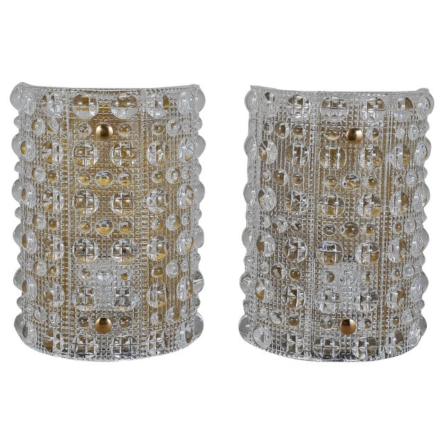 Large Wall Lights by Orrefors - a Pair For Sale