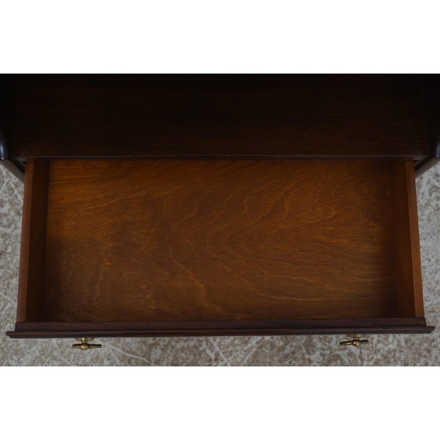 1990s Madison Square 1 Drawer Inlaid Mahogany Bookcase For Sale - Image 5 of 15
