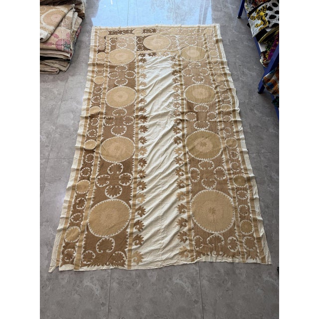 Vintage Embroidered Suzani from Uzbekistan, circa 1960s. Dimension; 61'' x 106'' inches / 154 x 269 cm / 5'1'' x 8'10''...