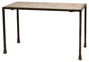 Wrought Iron and Marble Coffee Table