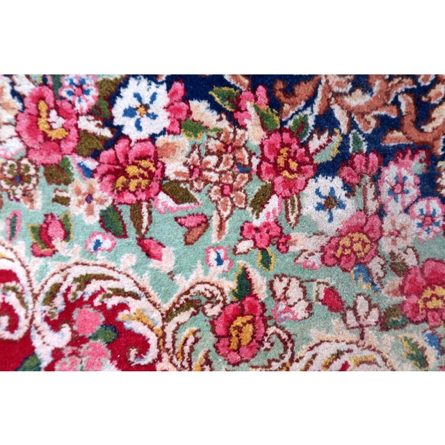 1920s, Antique Persian Kerman Rug, Floral Medallion, Red Field, 9 X 11 ...