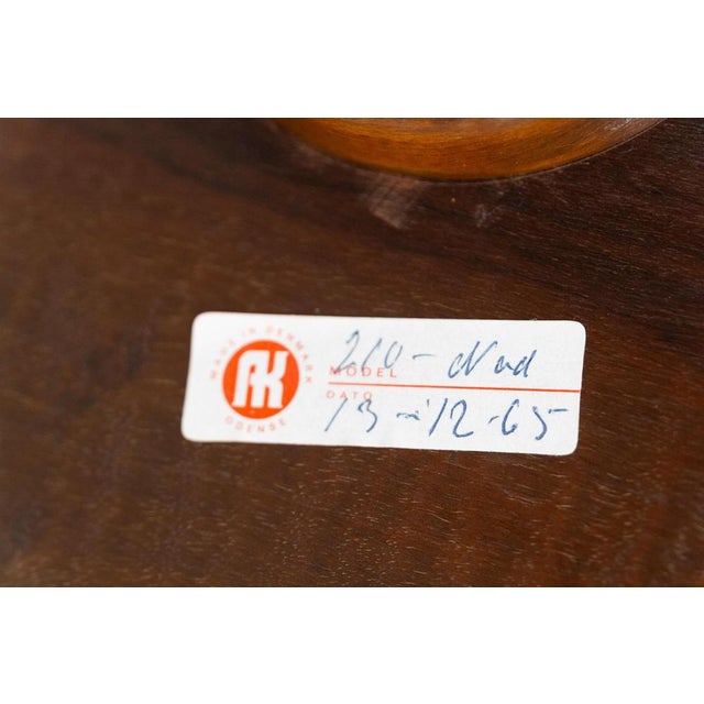 Brown Round Danish Side Table in Oak and Walnut by Anton Kildeberg, 1960s For Sale - Image 8 of 17