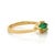 Metal 1 Carat Emerald & Diamond Three Stone Cluster Ring Size 8 in 14k Yellow Gold For Sale - Image 7 of 16