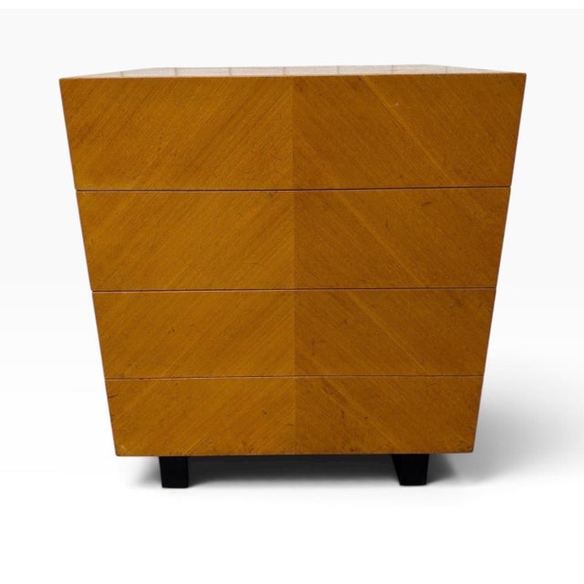 Wood Mid-Century Modern Art Deco Style 4-Drawer Nightstands - Set of 2 For Sale - Image 7 of 9