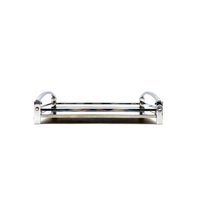 Jacques Adnet, Modernist Mirrored Tray, Maison Adnet, France 1940 /1950 For Sale - Image 9 of 18