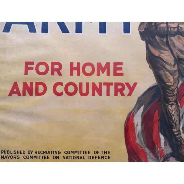 Realism The Call to Duty 1917 - Join the Army for Home and Country, American Wwi Recruitment Poster For Sale - Image 3 of 6