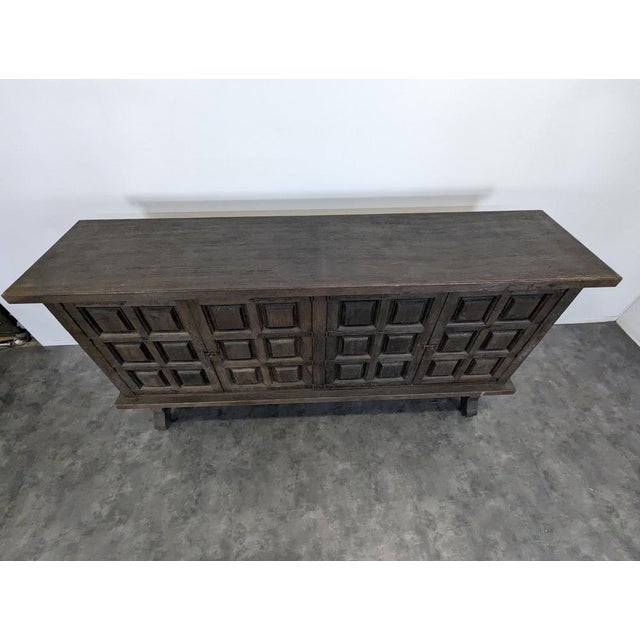 Spanish Carved Oak Sideboard For Sale - Image 3 of 5