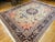 Vintage Turkish Heriz Serapi Rug, Hand-Knotted Wool, Geometric Pattern, Ivory & Blue, 9x12 For Sale - Image 14 of 17