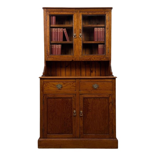 Antique 19th Century English Victorian Pitch Pine Dresser For Sale