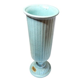 Haagerbrown Speckles on Seafoam Vase For Sale