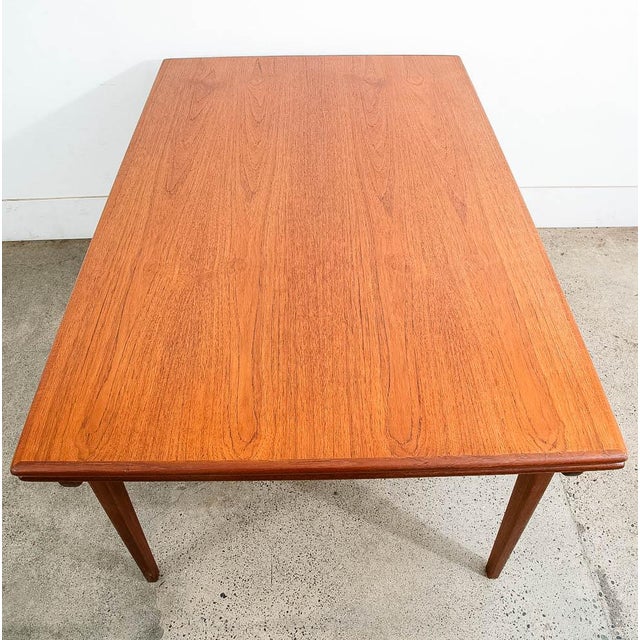 Mid-Century Modern 1960s Mid Century Danish Modern Dining Table Denmark Teak Wood Extension Draw Leaf Nm For Sale - Image 3 of 12