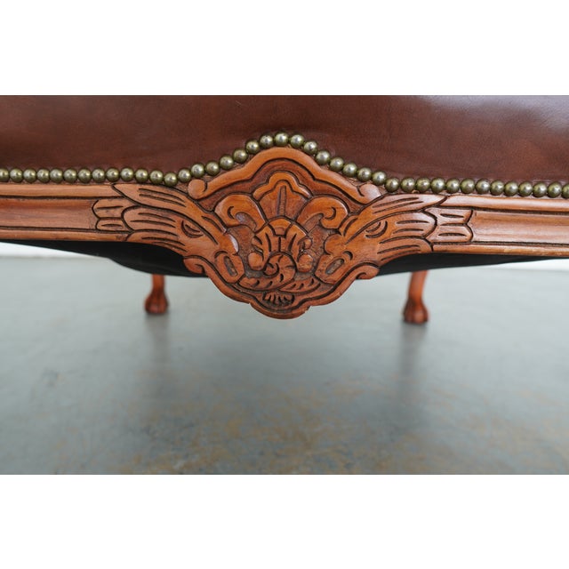 Old Hickory Tannery Leather Wingback Chair For Sale - Image 14 of 15