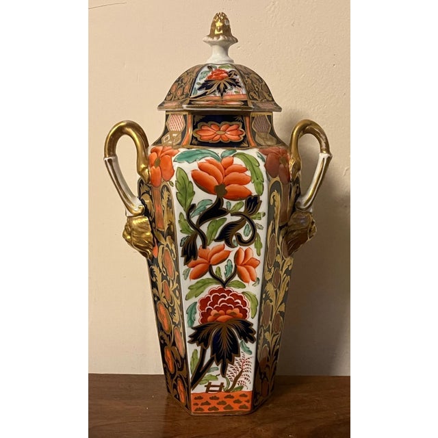 Antique Early 19th Century English Regency Coalport Porcelain Covered Vase in an Imari Palette For Sale - Image 13 of 13