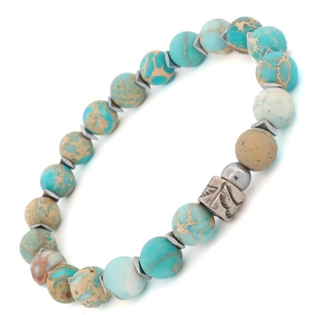 Early 21st Century Freedom Spirit Blue Jasper & Eagle Bracelet For Sale - Image 5 of 7