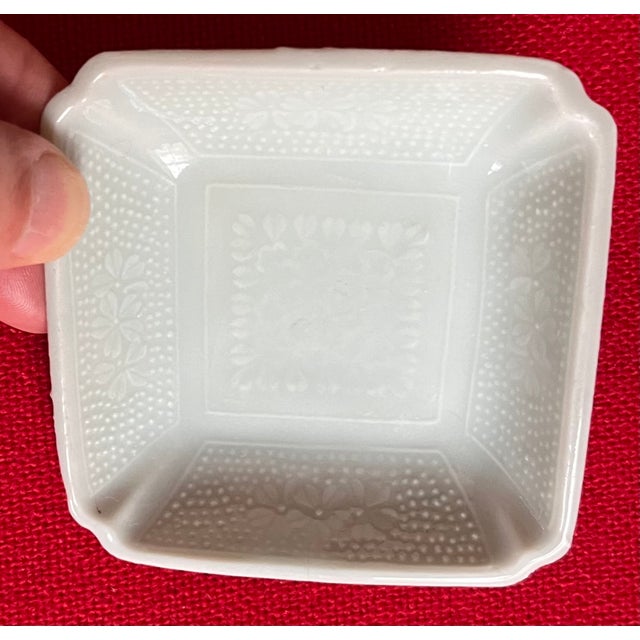 Antique 18th Century Chinese Celadon Porcelain Small Square Dishes - Set of 3 For Sale - Image 13 of 16