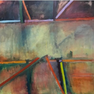 "Making a Connection" Contemporary Original Abstract Acrylic Painting by Nicki Beiderman For Sale
