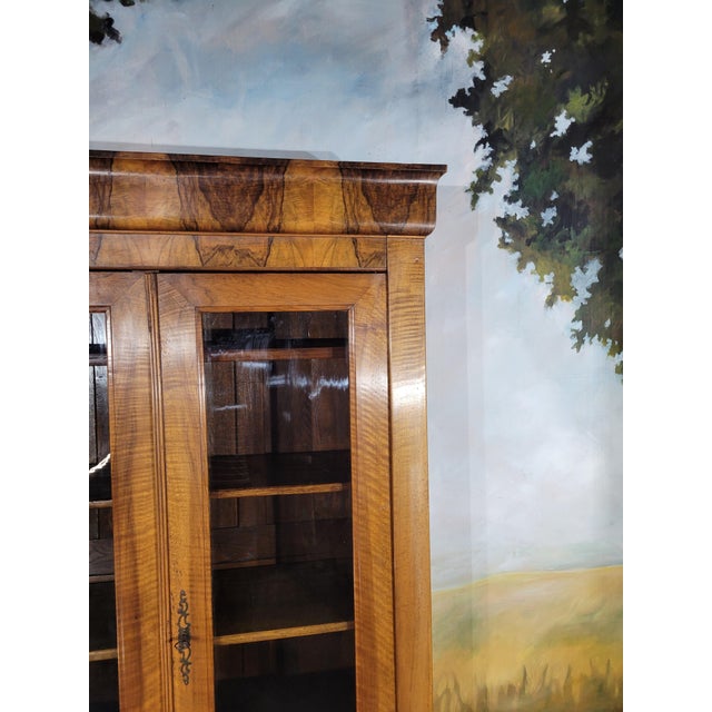 Louis Philippe Walnut Bookcase in Glass For Sale - Image 4 of 12