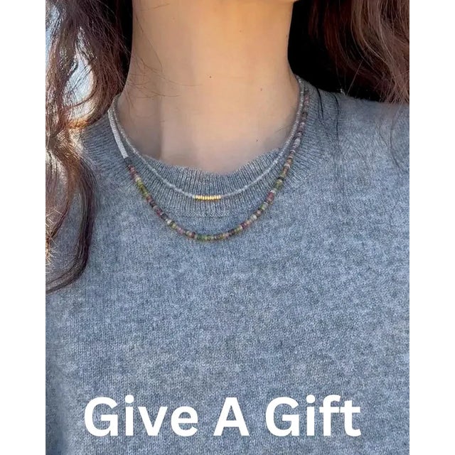 Tourmaline Pearl Half Moon Necklace 14k Gold - by Bombyx House For Sale In New York - Image 6 of 6