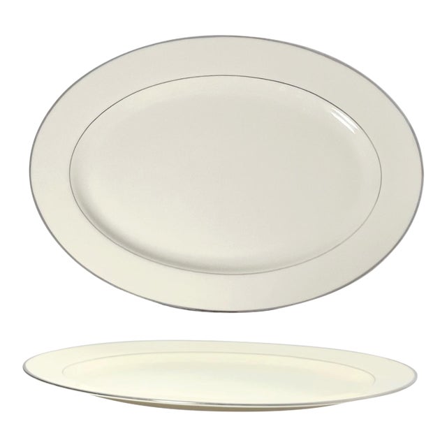 1980s Lenox “Montclair” Bone China Medium Oval Serving Platter For Sale
