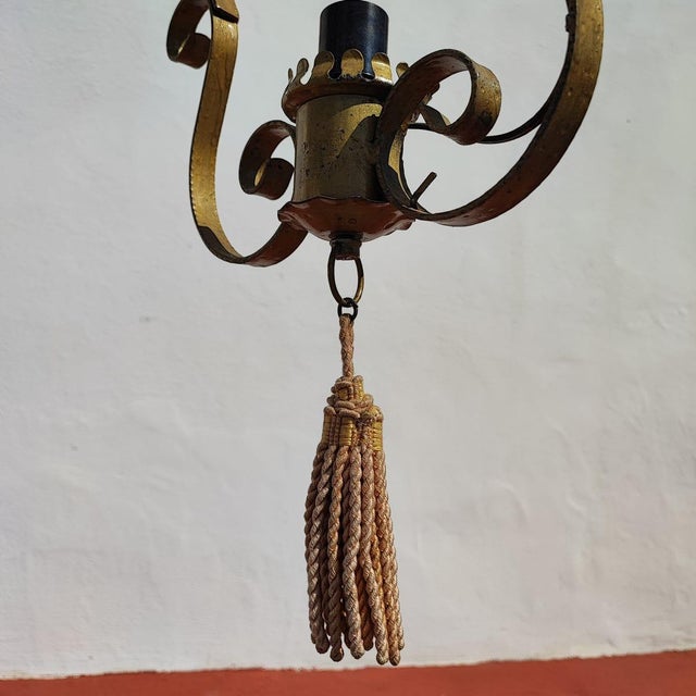 Vintage Iron Pendant Lamp For Sale - Image 3 of 8