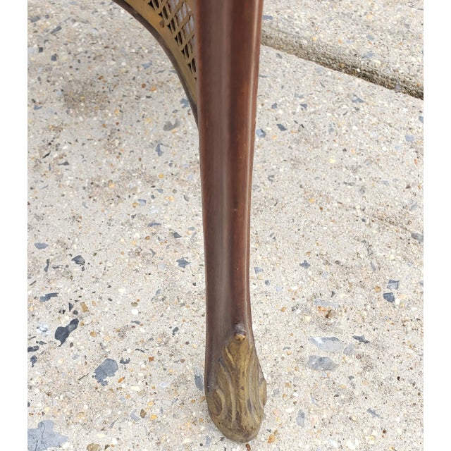 Wood Rococo Style Marquetry Fruitwood & Gilt Metal Mounted Triangular Drop Leaf Table For Sale - Image 7 of 12