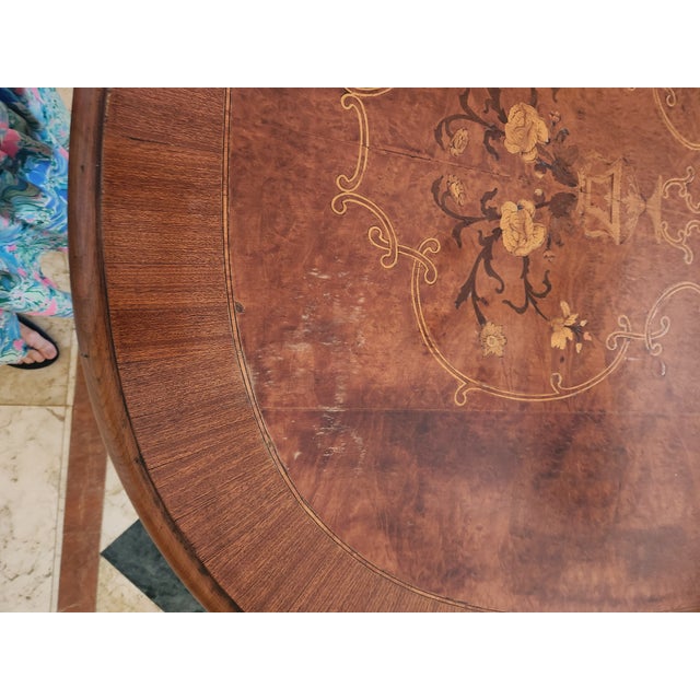 Antique Renaissance Revival Inlay Dining Table For Sale - Image 11 of 17