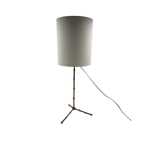 Gold Hollywood Regency Bamboo-Shaped Table Lamp from Maison Jansen, France, 1970s For Sale - Image 8 of 10