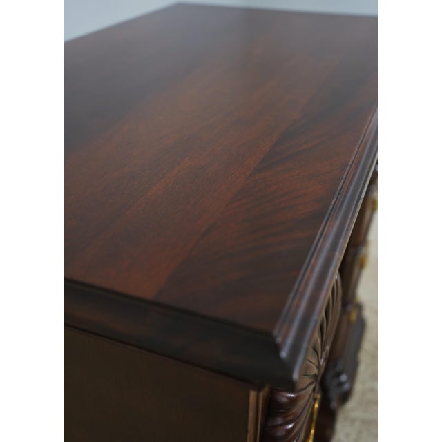 Harden Block Front Townsend Yale Mahogany Kneehole Desk Chest For Sale - Image 10 of 18