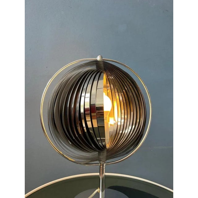 Silver Metal Trumpet Uplighter Cup Table Lamp For Sale - Image 6 of 11