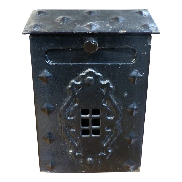 Vintage Black Cast Iron House Wall Mount Mailbox Chairish