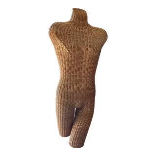 Wicker Sculpture Male Torso 1970s Mannequin For Sale