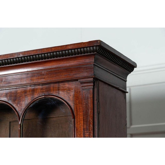 Large Regency Mahogany English Glazed Secretaire Bookcase, 1820s For Sale - Image 10 of 18