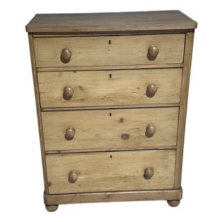 Antique Pine Four Drawers - Chest of Drawers From England For Sale