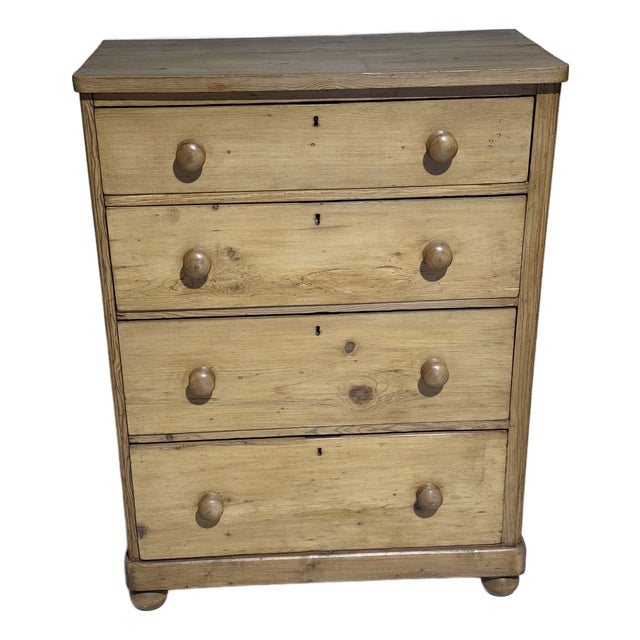 Antique Pine Four Drawers - Chest of Drawers From England For Sale