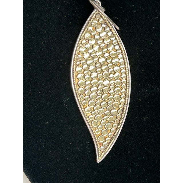 Anna Beck Sterling Silver 925 18k Gold Dot Drop Dangle Earrings Bali Handmade For Sale - Image 4 of 4