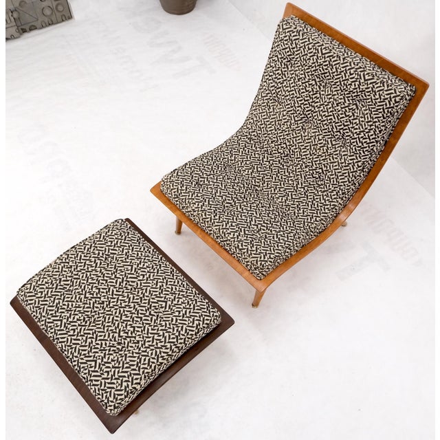 Mid 20th Century Mid-Century Modern Bent Plywood Scoop Shape Chair & Ottoman on Dowel Legs Mint For Sale - Image 5 of 18