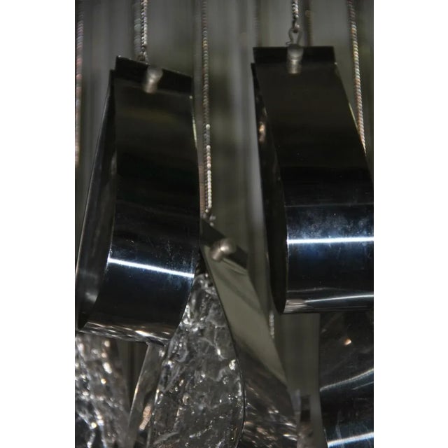 Steel & Glass Waterfall Ceiling Lamp, 1970s For Sale - Image 16 of 18