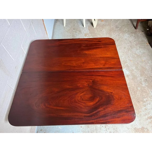 19th Century American Empire Mahogany Parlor / Game Table With Flip Top For Sale - Image 9 of 12