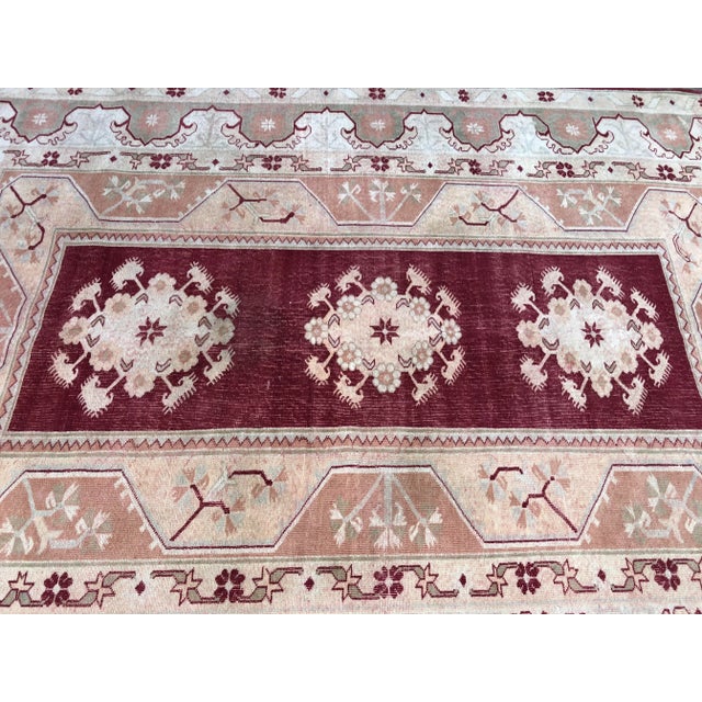 1960s Vintage Bohemian Turkish Area Rug- 6′3″ × 8′11″ For Sale - Image 6 of 11