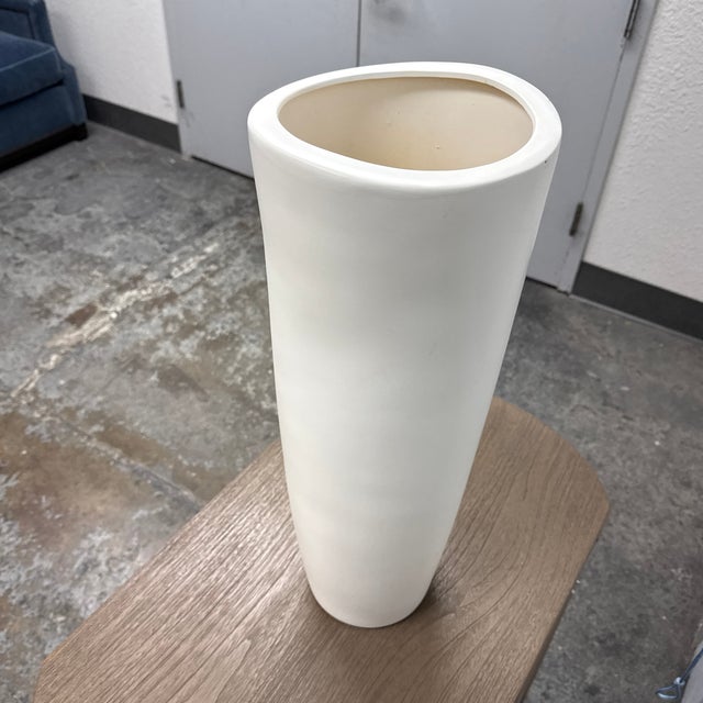 White Cb2 Calcium Floor Vase For Sale - Image 8 of 12