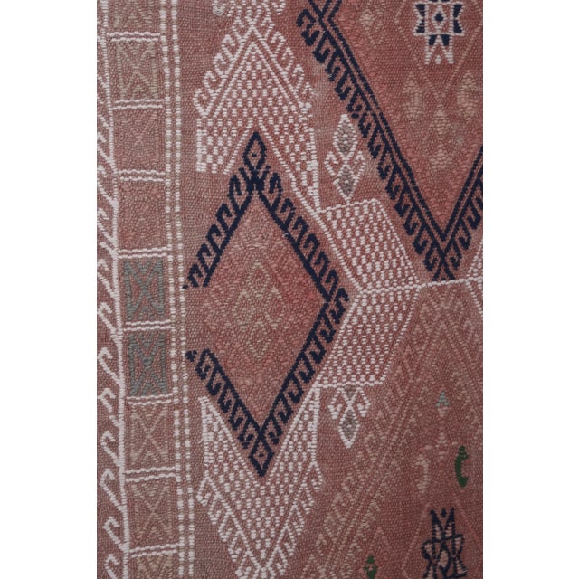 1960s Vintage PasteL Turkish Jajim Kilim Rug 5'5'' X 7'1'' For Sale - Image 10 of 13