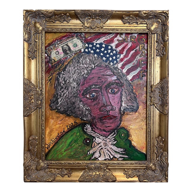 Original Painting on Canvas, "Young George Washington" by Serg Graff, Coa For Sale